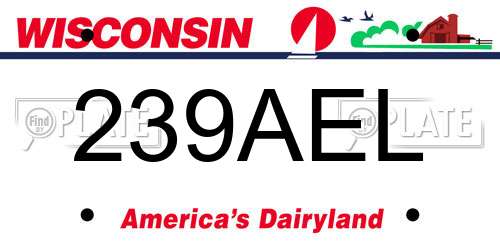 239AEL Wisconsin License Plate