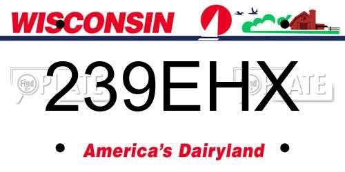 239EHX Wisconsin License Plate