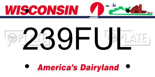239FUL Wisconsin License Plate
