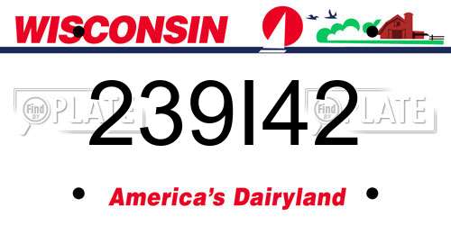 239I42 Wisconsin License Plate