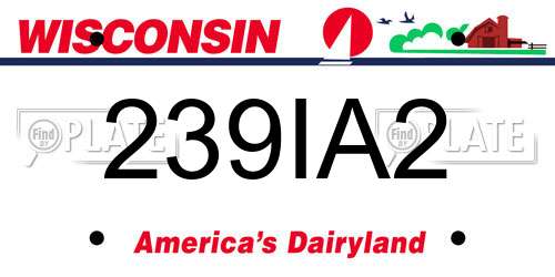 239IA2 Wisconsin License Plate