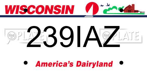 239IAZ Wisconsin License Plate