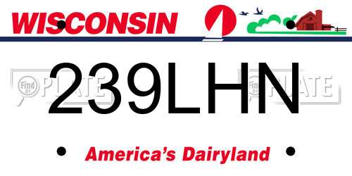 239LHN Wisconsin License Plate