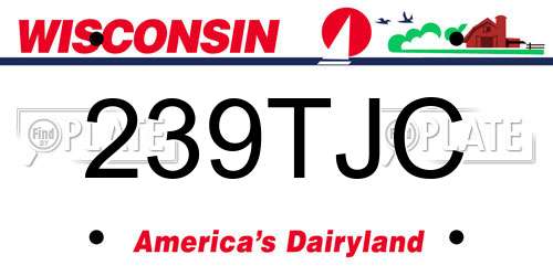 239TJC Wisconsin License Plate