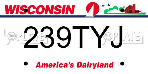 239TYJ Wisconsin License Plate