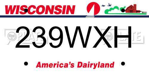 239WXH Wisconsin License Plate