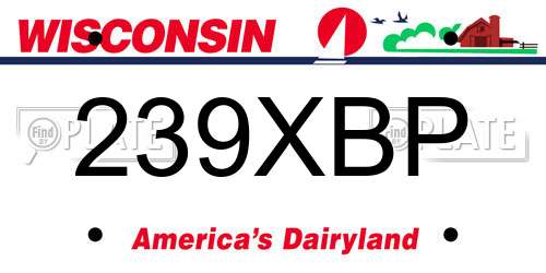239XBP Wisconsin License Plate