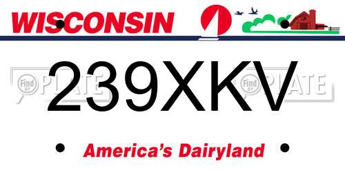 239XKV Wisconsin License Plate