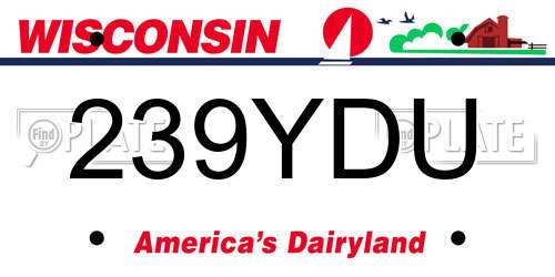 239YDU Wisconsin License Plate