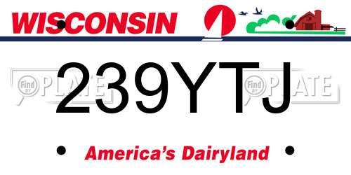 239YTJ Wisconsin License Plate