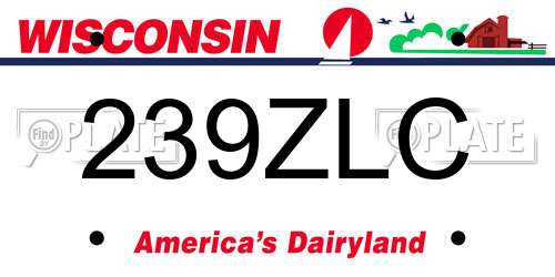 239ZLC Wisconsin License Plate