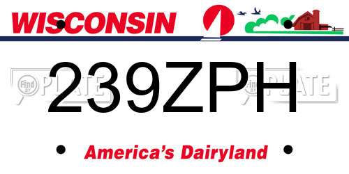 239ZPH Wisconsin License Plate