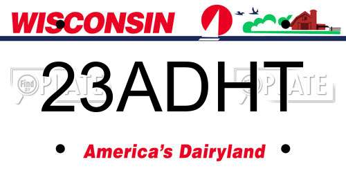 23ADHT Wisconsin License Plate