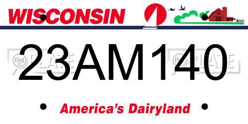 23AM140 Wisconsin License Plate