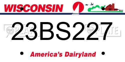 23BS227 Wisconsin License Plate