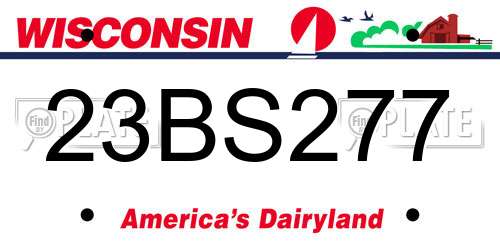 23BS277 Wisconsin License Plate