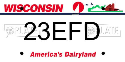 23EFD Wisconsin License Plate