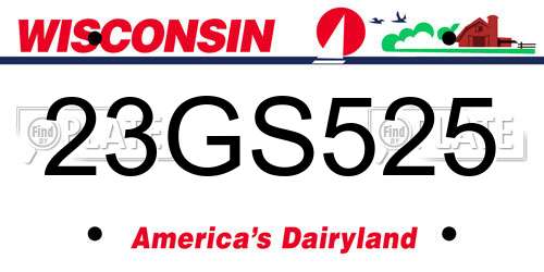 23GS525 Wisconsin License Plate