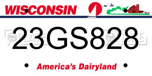 23GS828 Wisconsin License Plate