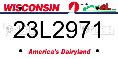 23L2971 Wisconsin License Plate