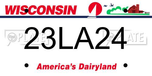 23LA24 Wisconsin License Plate