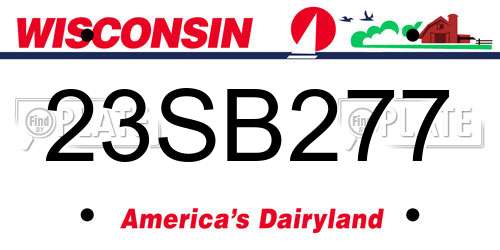 23SB277 Wisconsin License Plate