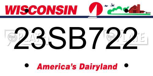23SB722 Wisconsin License Plate