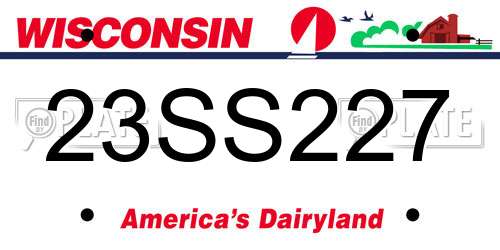 23SS227 Wisconsin License Plate