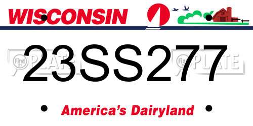 23SS277 Wisconsin License Plate