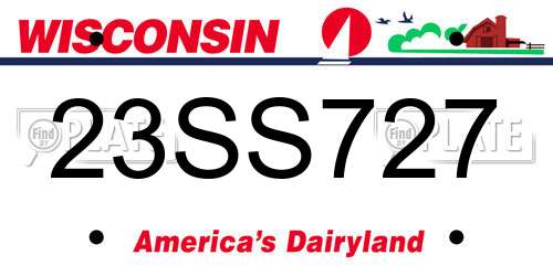 23SS727 Wisconsin License Plate