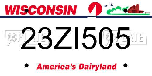 23ZI505 Wisconsin License Plate