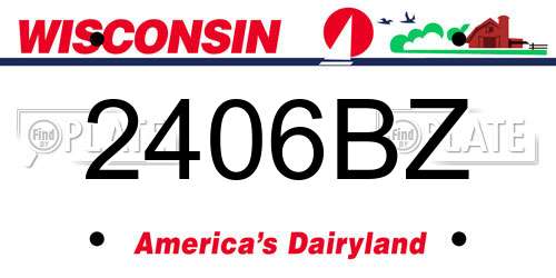 2406BZ Wisconsin License Plate