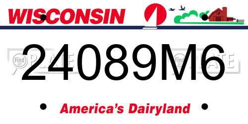 24089M6 Wisconsin License Plate