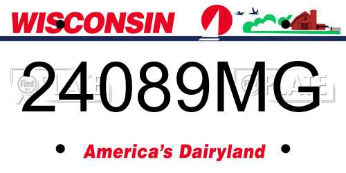 24089MG Wisconsin License Plate
