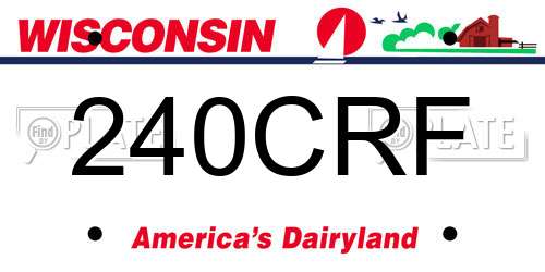 240CRF Wisconsin License Plate