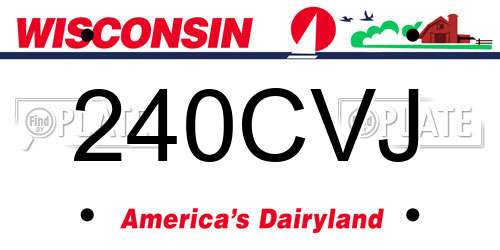 240CVJ Wisconsin License Plate