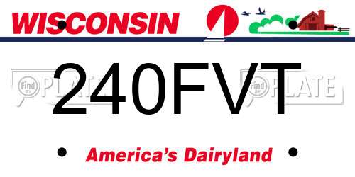 240FVT Wisconsin License Plate