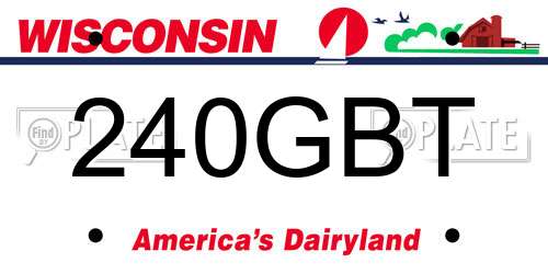 240GBT Wisconsin License Plate