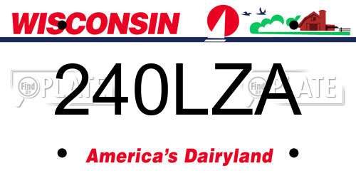 240LZA Wisconsin License Plate