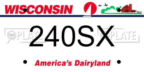 240SX Wisconsin License Plate