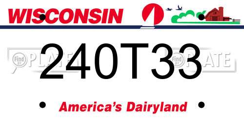 240T33 Wisconsin License Plate