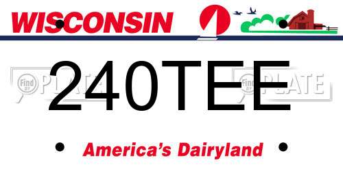 240TEE Wisconsin License Plate