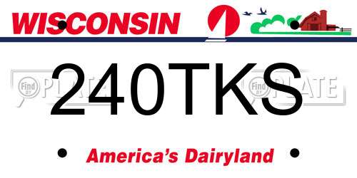 240TKS Wisconsin License Plate