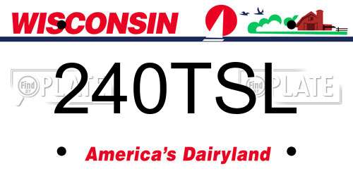 240TSL Wisconsin License Plate