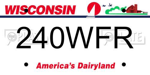 240WFR Wisconsin License Plate