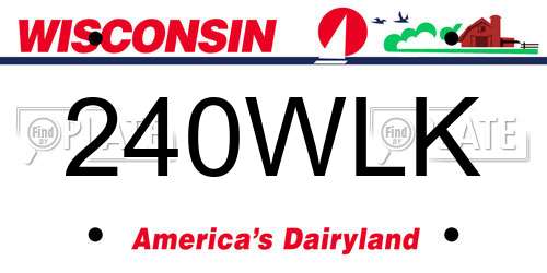 240WLK Wisconsin License Plate