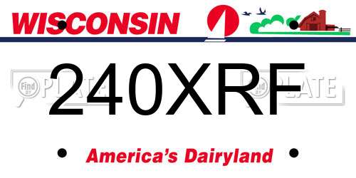 240XRF Wisconsin License Plate