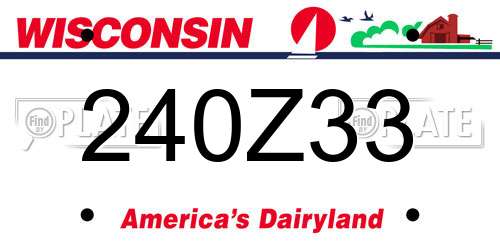 240Z33 Wisconsin License Plate