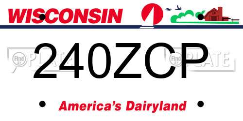 240ZCP Wisconsin License Plate