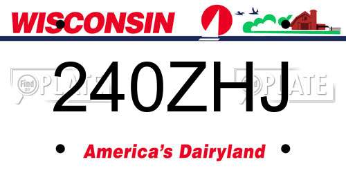 240ZHJ Wisconsin License Plate